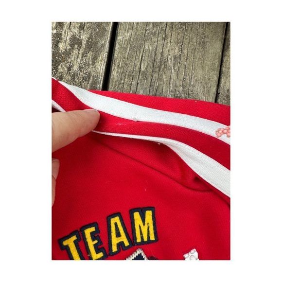 Baby Gap Track Jacket Spring Fall Red w/ White Stripes Sz 6-12M - Picture 2 of 4